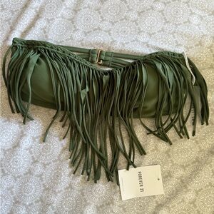 Forever 21 Green Fringe Bikini Top